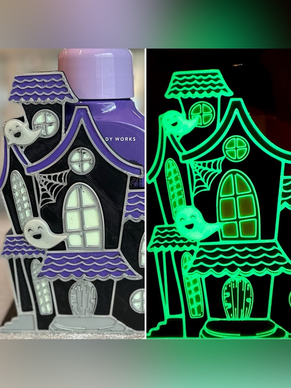 GLOW IN DARK Halloween Haunted House Soap Holder for Bath & Body Works Bottle